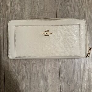 Coach Ivory Leather Zip Wallet